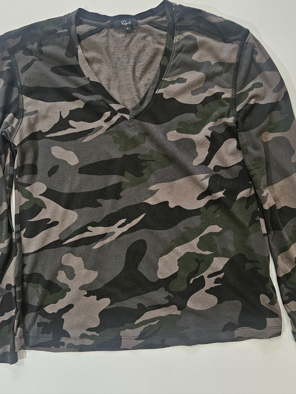 Rails Womens Camo Shirt Size‎ Small Forest Green Essential Casual Gorpcore